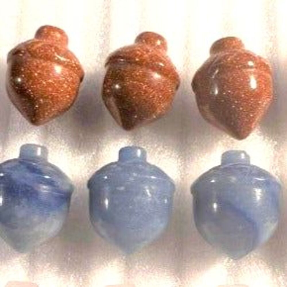 Mini Acorn Carvings - Your Choice - Blue Aventurine -Gold Sandstone